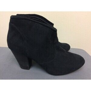 Express Women's Size 7 Black fabric upper Ankle Boots  3" Heel